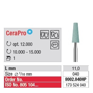 CeraPro ceramic made Flat tip cone 8002.040HP